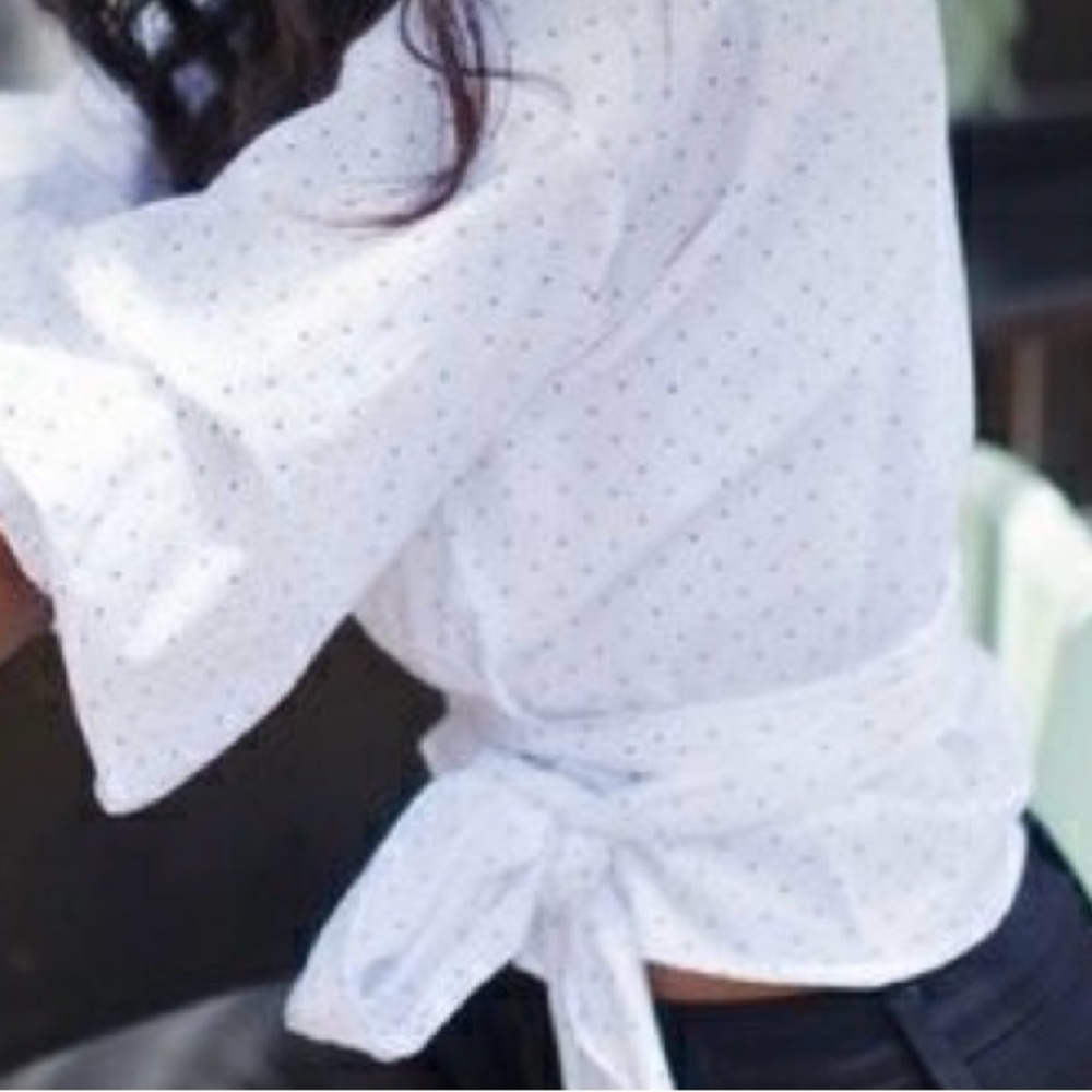 Size S Polka Dot Wrap Shirt